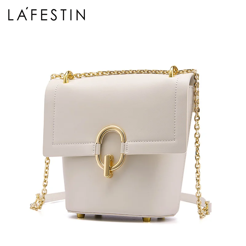 لا FESTIN دلو حقائب للنساء 2019 جديد سلسلة حقيبة كتف Crossbody أكياس الكلاسيكية دلو حقيبة مع فريد البيضاوي قفل تصميم