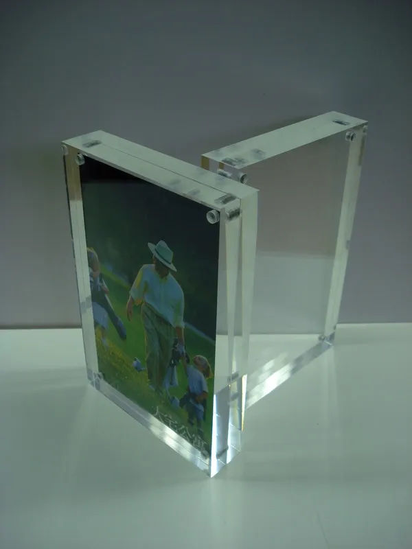 

7inch custom handmade acrylic photo frame for 178x127mm picture magnetic plexiglass block free standing