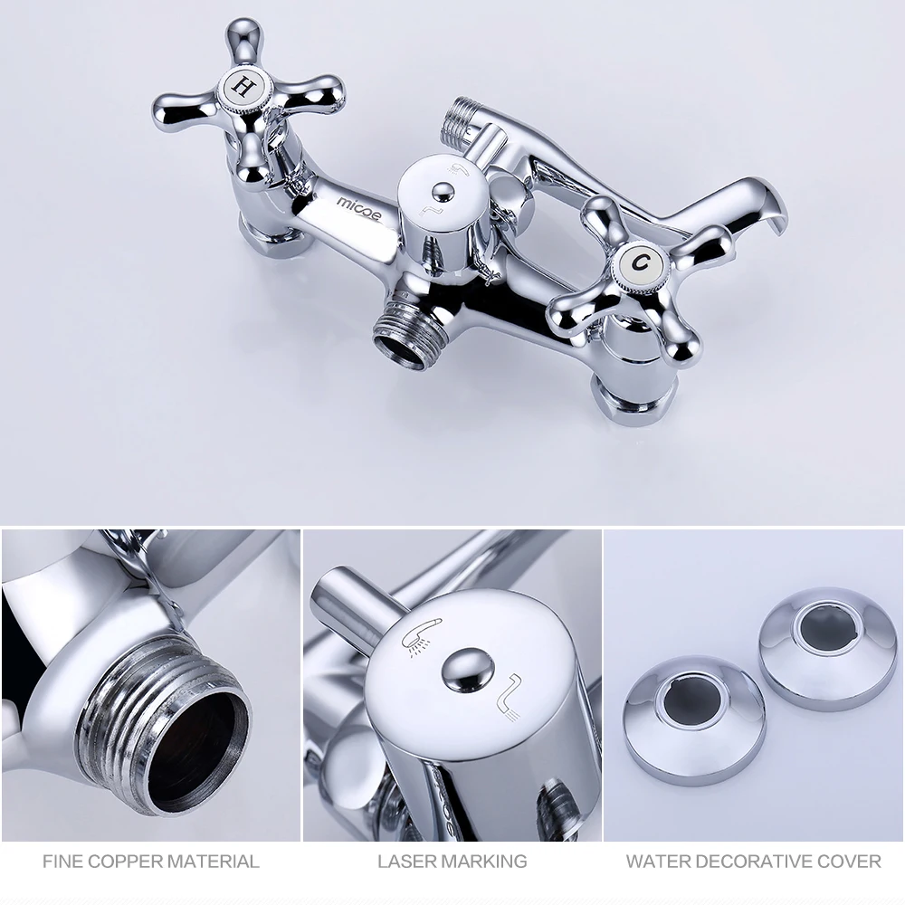 Online Micoe Badewanne Wasserhahn Wand Montiert Bad Dusche Wasserhahn Bad Dusche Wasserhahn Set Wasserfall Messing Dusche Wasserhahn Dusche Mixer M A3022