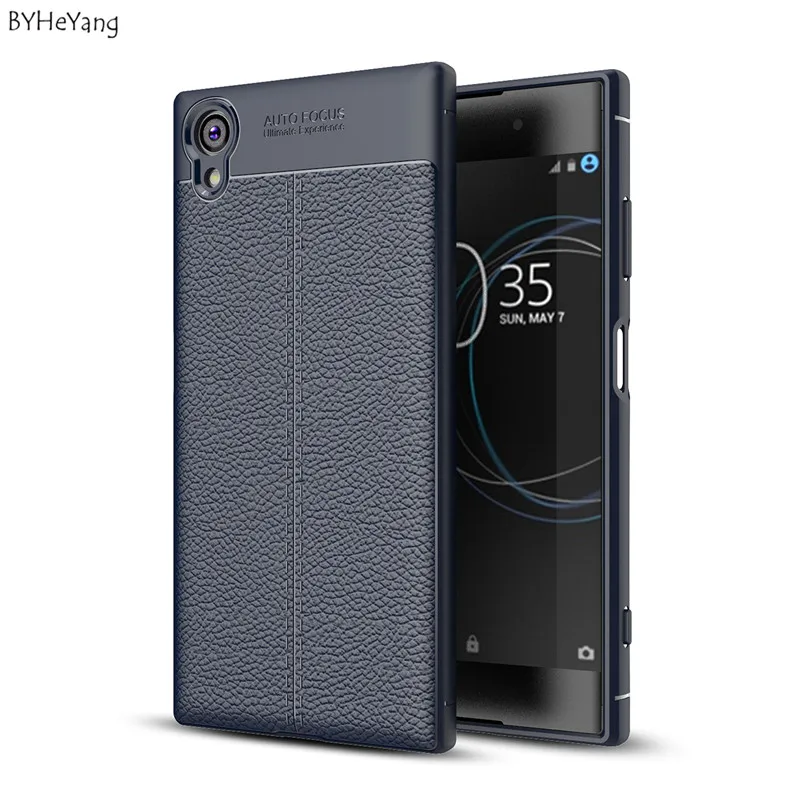 

BYHeYang 5.5"For Sony Xperia XA1 Plus Case Leather Texture Silicone Soft TPU Back Cover Case For Sony Xperia XA1 Plus Phone Bag