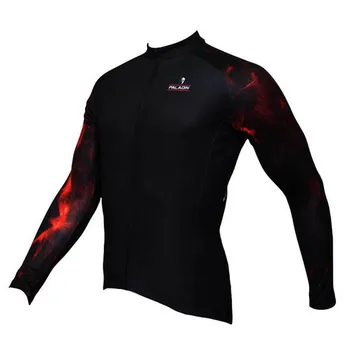 

PALADIN Men Long Sleeves Cycling Clothing Riding Jersey Autumn Suit Sports Cycling Clothes Rear Pockets Zippered Shirt