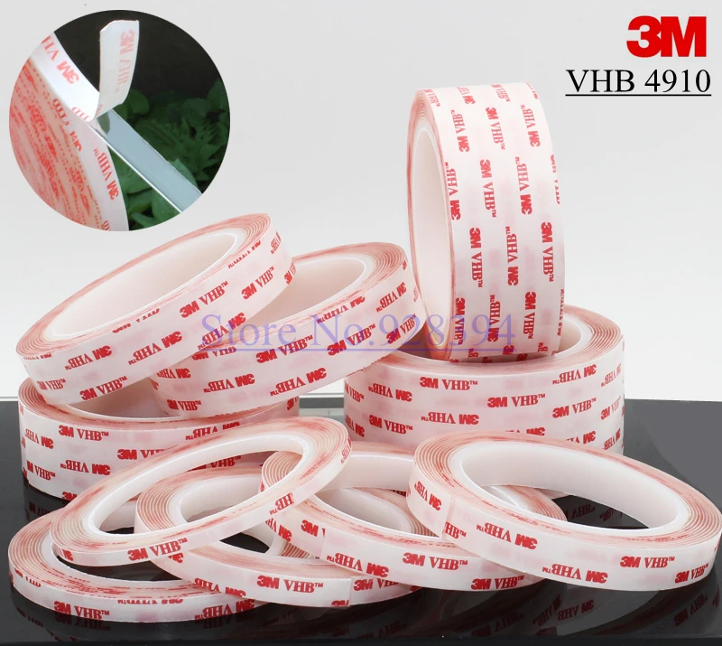 

1Roll 3Meter Long Clear 3M VHB 4910 Heavy Duty Double Sided Adhesive Acrylic Foam Choose Wide Free Shipping