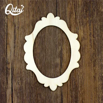 

QITAI 12PCS/SET Oval Photo Frame Handmade Wooden Crafts Home Decoration Accessory Scrapbook Painting DIY Ornaments WF046