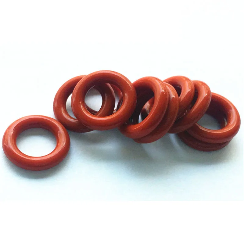 US Stock 100x 6mm OD 2mm ID 2mm Dia Food Grade Silicone Rubber Seal O-Ring Red 