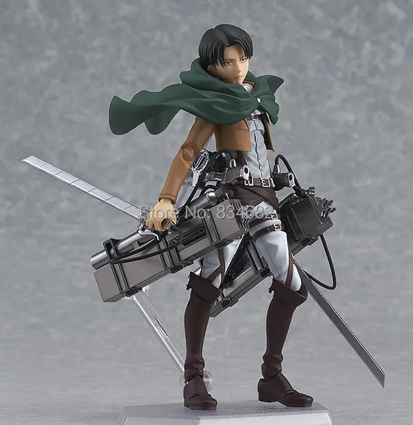 

Free Shipping Cool 6" Attack on Titan Shingeki no Kyojin Scouting Legion Levi Boxed PVC Action Figure Model Toy Gift Figma