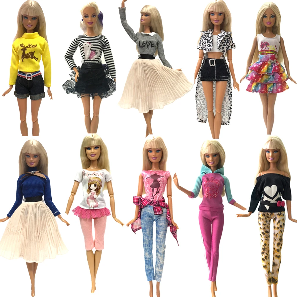 NK One Set mode poupée jupe belle tenue de fête à la main robe bleue pour Barbie poupée accessoires bébé jouets JJ