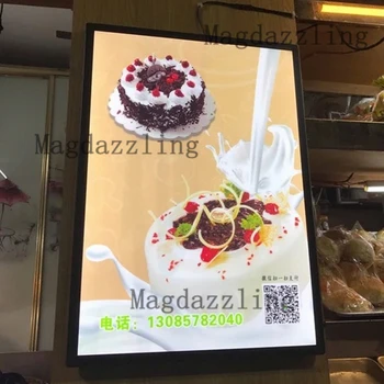 

Magnetic Open Aluminum Frame LED Menu Light Box,Wall Mounted B1 Advertising Lightbox for Restaurant