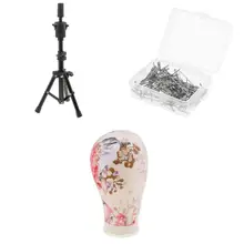 Пробковая Брезентовая модель головы парик делая сшитая шляпа шапки голова манекена и регулируемая подставка для штатива и т игольчатые Шпильки Набор