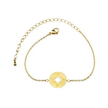 

10PCS 2018 Unique Inspirational One Direction Rose Gold Color Compass Bracelet Femme BFF Travel Jewelry Pulseras Mujer