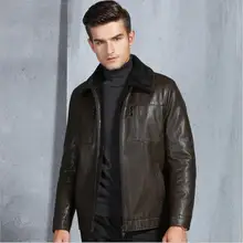 Высококачественная осенне-зимняя одежда, новая мужская деловая повседневная меховая куртка на молнии, Мужская модная теплая Толстая бархатная кожаная куртка для мужчин