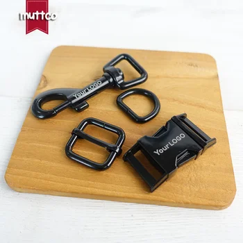 

100sets/lot (metal buckle+adjust buckle+D ring+metal dog clasp/set)engraved buckle customized LOGO diy pet collar leash supplies