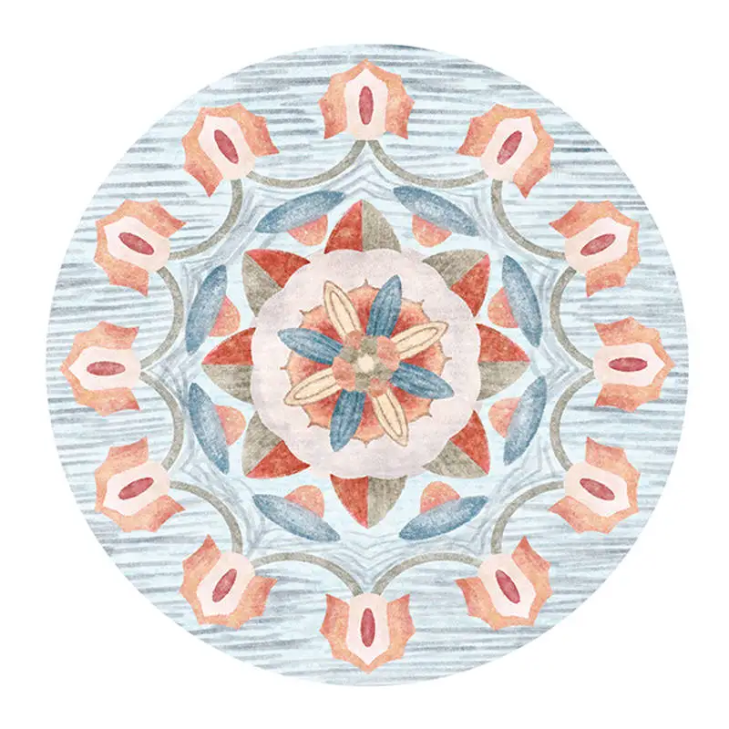 Ретро Индийский Мандала Круглый ковер для гостиной круглый коврик с цветочным принтом для детской комнаты большой геометрический Коврик - Цвет: 4