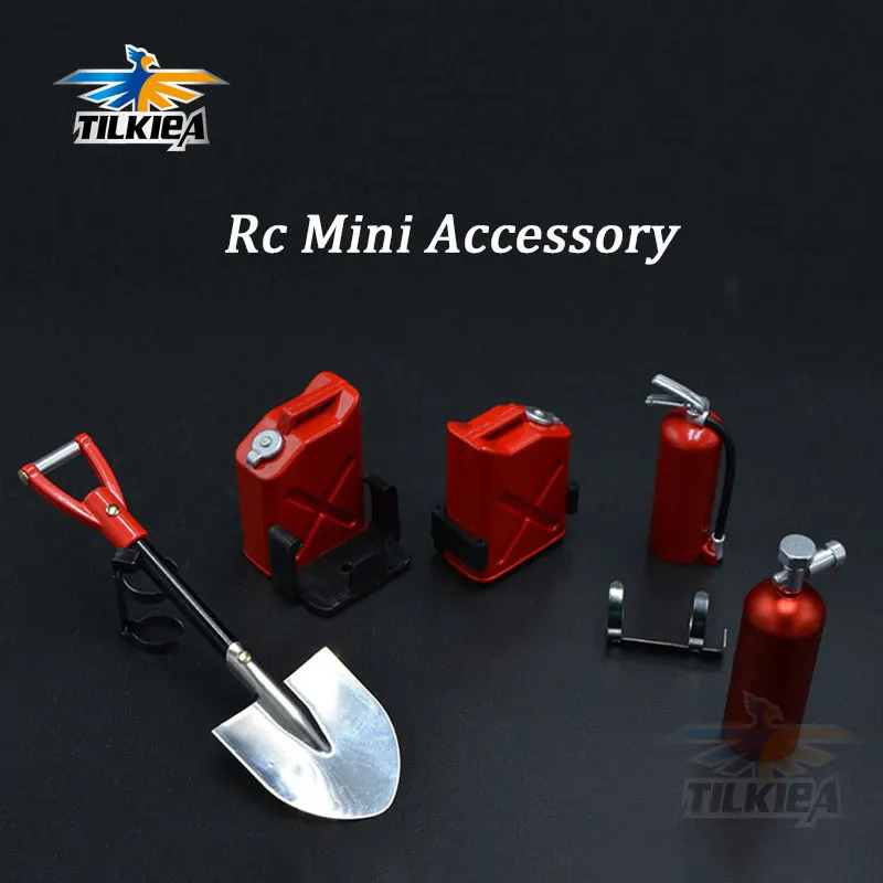

RC Simulation Mini Fire extinguisher Small Shovel Mini Fuel Tanks for 1/10 scale RC Rock cralwer Accessory Tamiya D90 RC4WD Axia