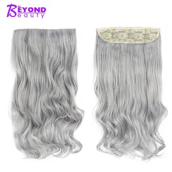 

Beyond Beauty Synthetic Hair Extensions Clip in Hair 190g one Piece Heat Resistant False Stretched Wavy 24inch 60cm