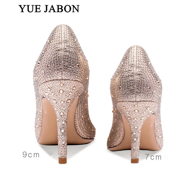 New Cinderella Crystal Shoes Silver Red Gold Rhinestone Wedding Shoes Bridal Pointed High Heels Stiletto Wedding Shoes 2019