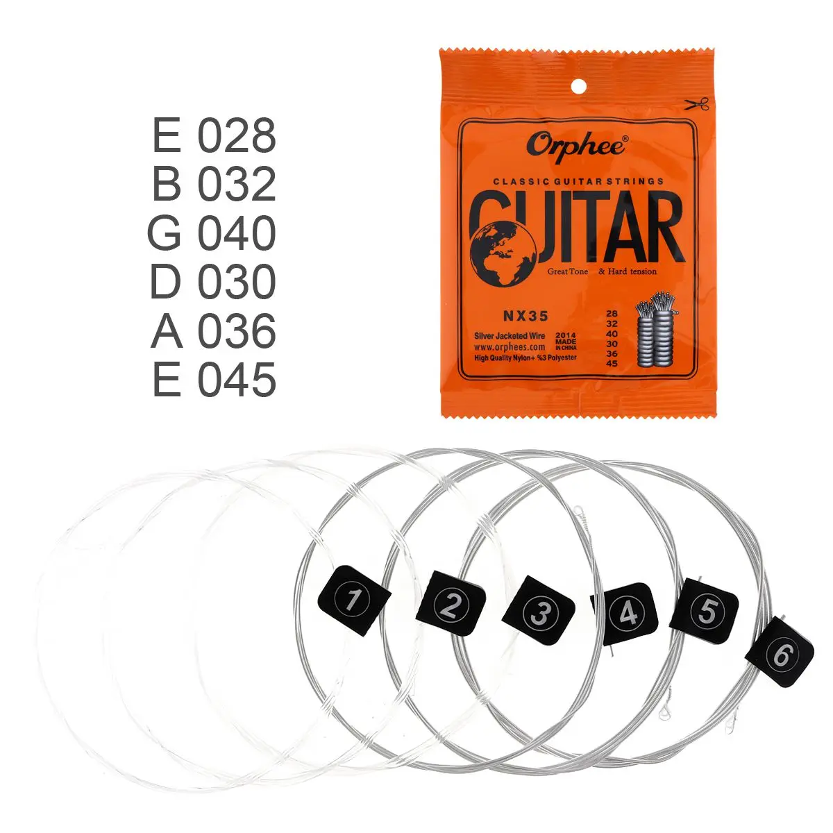 Orphee 6pcs/set Guitar Strings Conventional Classical Guitar String