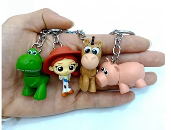 

4PC/Set Movie Toy Story 4 Mini Action Figures Woody Buzz Lightyear Jessie Bear Hamm Pig Alien Figure Model Doll Keychain Toys