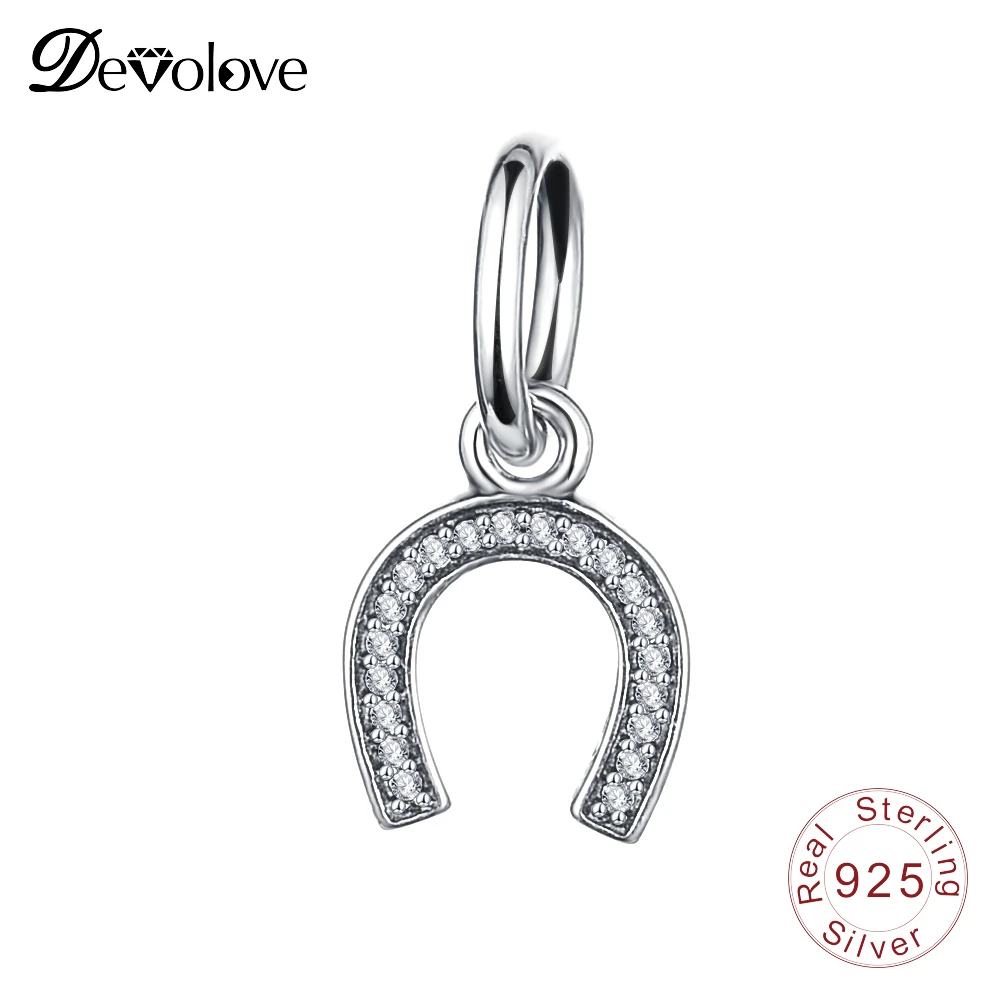Devolove 100% 925 стерлингового серебра CZ Письмо C мотаться Шарм Бусины Fit Пандора
