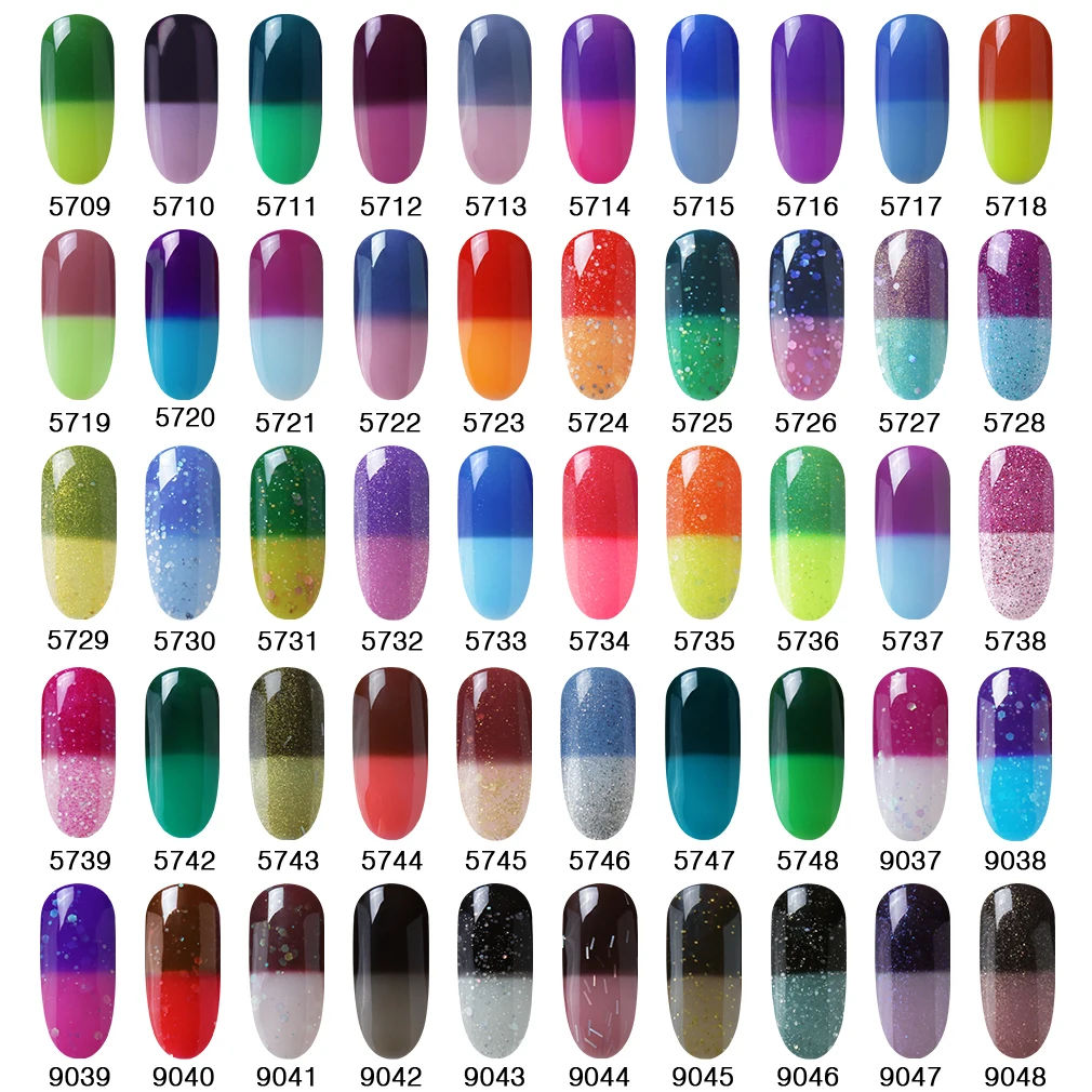 Inagla 100 Colors Temperature Color-Changing 10ML Gel Polish Manicure Thermo Soak Off UV Gel Nail A