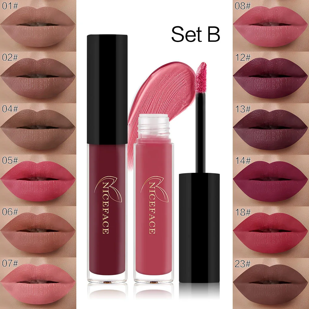 

Niceface hot matte lip gloss long lasting lipstick Waterproof Liquid Lipstick labiales Moisturizer lip stick mate