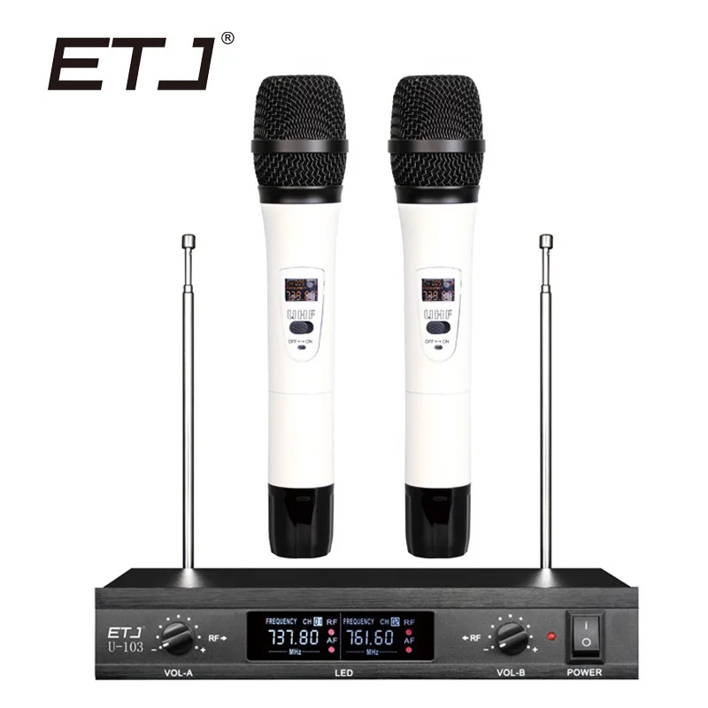 ETJ бренд двойной беспроводной микрофон изменяемый ручной поясной беспроводной микрофон U-103