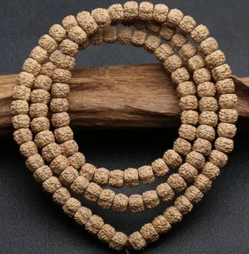 7x9 мм Тибет буддизм 108 пять лепестков Rudraksha семена молитва шарик Мала ожерелье |