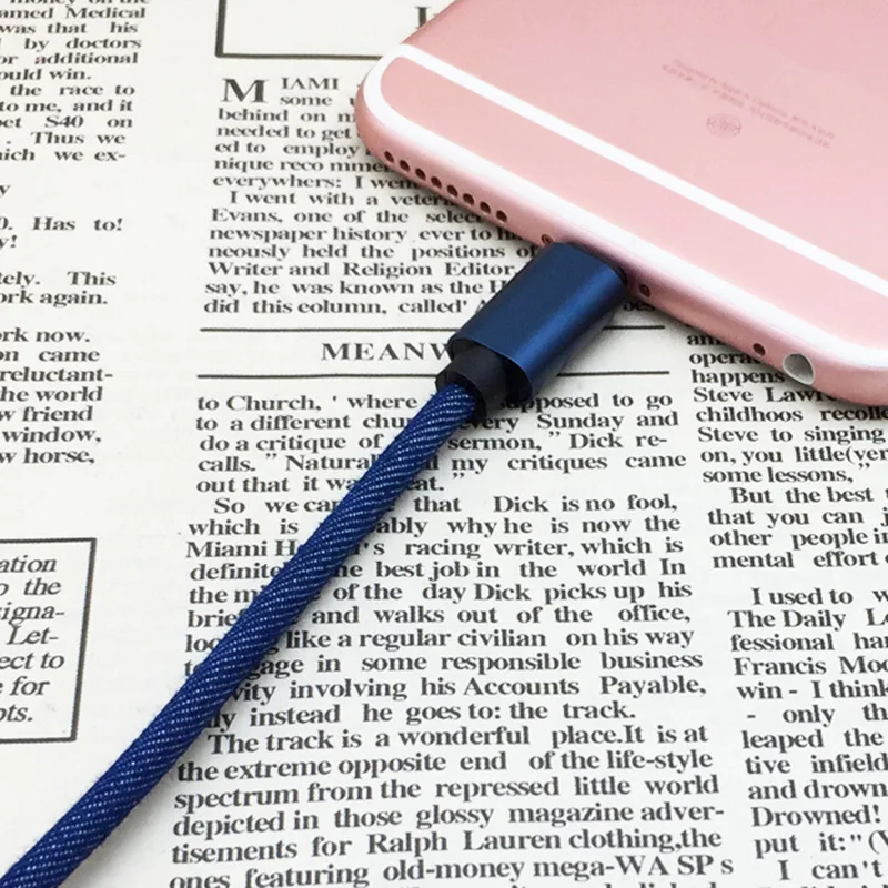 YY кабель для передачи данных мобильного телефона iphone 5 6 7 8 X Xs Mar деним синий черный