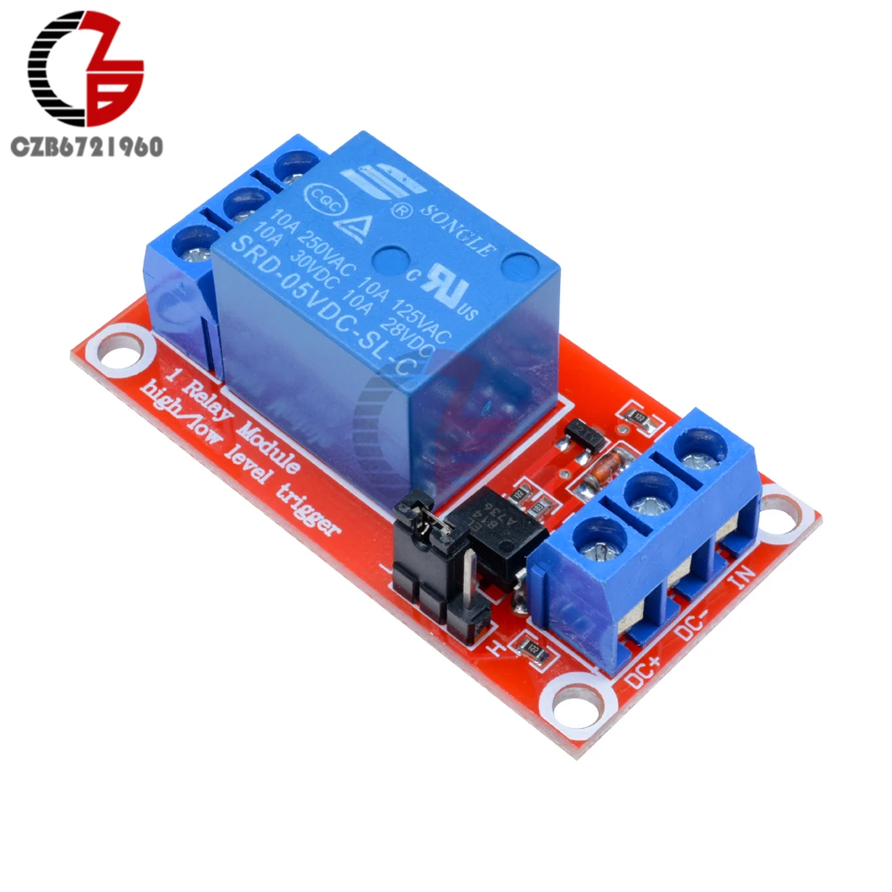 

1 Channel 5V Photoelectric Isolation Board Relay Module with Optocoupler High and Low Level Trigger for Arduino