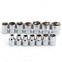 14Pcs 3/8" Drive Socke Set 6 7 8 9 10 11 12 13 14 15 16 17 18 19mm Socket Wrench Set 6 Point Socket Bit Adapter Car Repair Tools 1