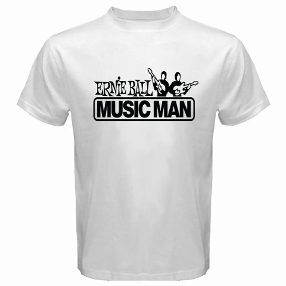 

New Ernie Ball Musicman Music World Logo Men's White T-Shirt Size S-3XL 2019 Hot Tees NEW ARRIVAL Tees Cheap wholesale tees