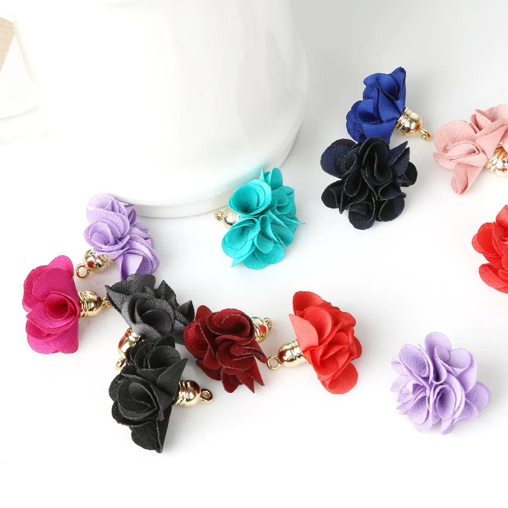 

10pcs 3*25cm Flowers Charm Pendant Tassels Jewelry Findings Accessories for DIY Fashion Brush Earrings/Keychain/Cellphone Straps