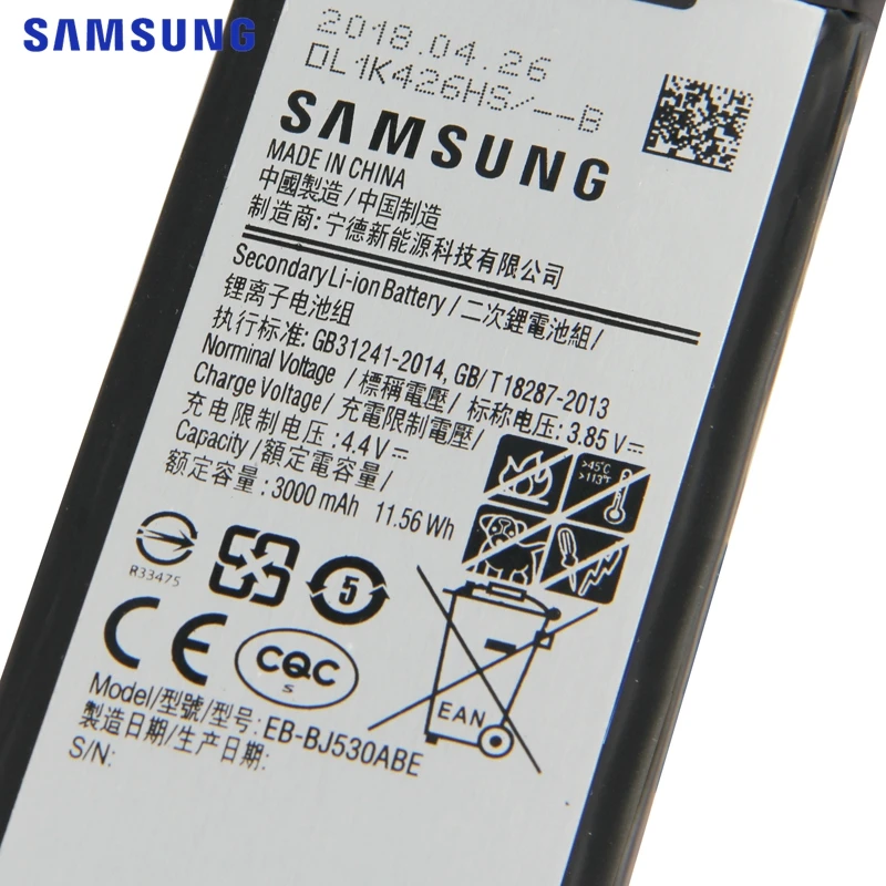 Сменный аккумулятор EB-BJ530ABE для samsung Galaxy Edition J5 J530F J530G SM-J530F настоящий аккумулятор для телефона 3000 мАч