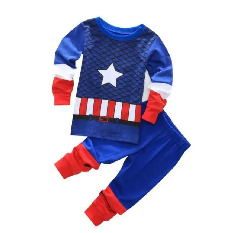 Комплекты одежды для малышей пижамы для мальчиков 2, 3, 4, 5, 6, 7 лет, модная ночная рубашка с летучим аппаратом для малышей, комплекты одежды для сна хлопок, frt656 - Цвет: color at picture