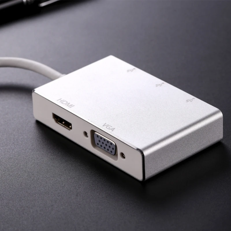 5 в 1 многофункциональный конвертер Тип с разъемами типа C и HDMI VGA USB 3,0 мульти-для подключения ЖК-дисплея к порту и застежка-игровой адаптер кабель 1080 p HD монокуляр легкий