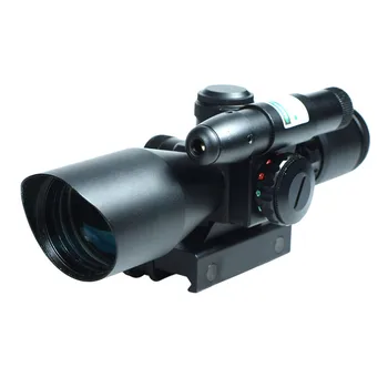 

Tactical Rifle Scope 2.5-10x40 Holographic Green Laser Dot illuminated magnifier scope Rail Mount Airsoft Hunting Chasse Caza