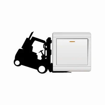 

KG-199 Funny Forklift Light Switch Sticker Cartoon Vinyl Wall Sticker for Kids Room Bed Home Wallpaper