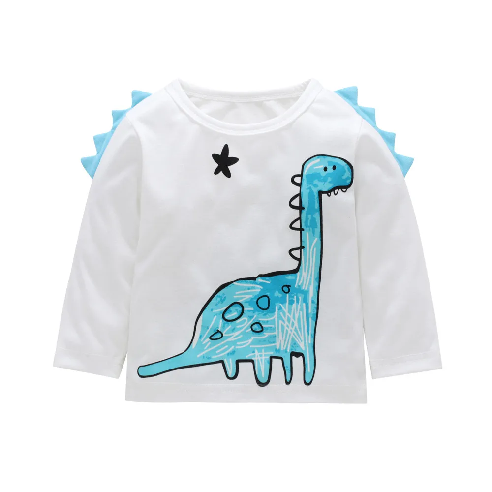 

Cute dinosaur Shark Print Children t-shirt Toddler Kids Baby Boy Girl Dinasour Long Sleeve T shirt Tops Clothes Outfits #YL5