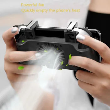 

4000/2000mAh for Pubg Game Controller Handle Built-in Cooling Fan L1r1 Shooter Trigger Fire Button with Radiator for Smartphone
