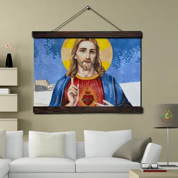 

Jesus Pictures Single Modern Wall Art Print Pop Art Picture And Poster Solid Wood Hanging Scroll Canvas Painting Home Decor