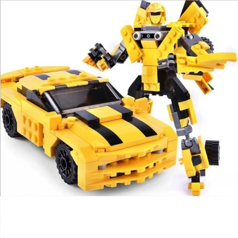 DIY Compatible with Legoings 2 In 1 Transformation Series Robot Vehicle Sport car  Building Blocks Kit Toys Kids