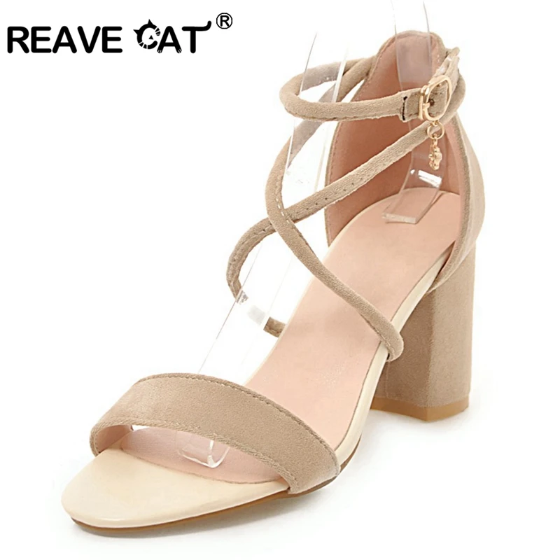 REAVE CAT Ladies shoes Women sandals High heels Female mujer Summer