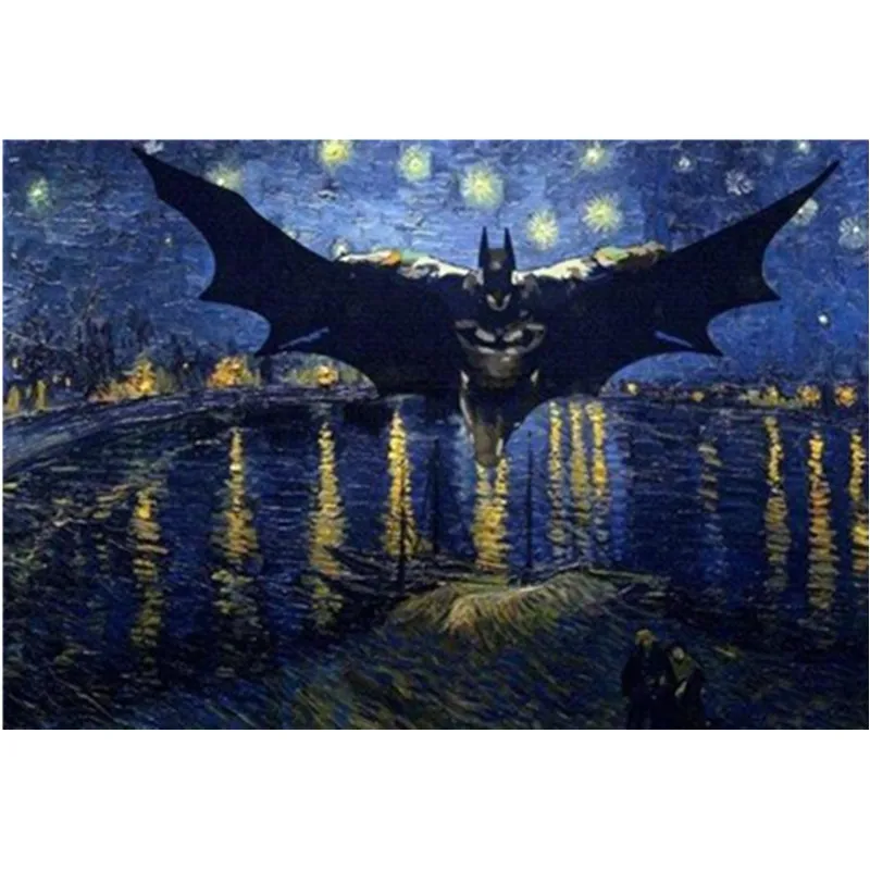 Картина по номерам DIY дропшиппинг 40x50 50x65 см Бэтмен ночью рисунок холст украшение комнаты художественная картина подарок