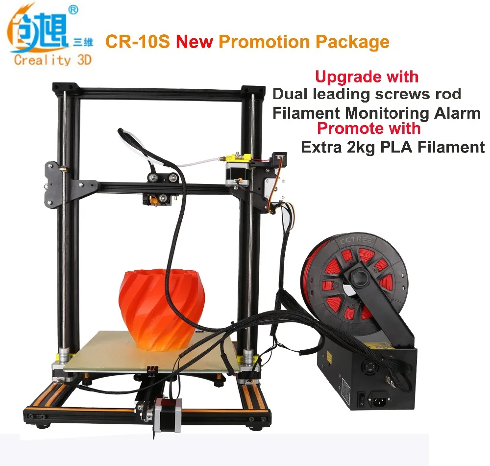 Creality CR-10S updated with 2 Z axies large printing size DIY desktop 3D printer 300*300*400 mm printing size with heated bed Creality CR-10S updated with 2 Z axies large printing size DIY desktop 3D printer 300*300*400 mm printing size with heated bed