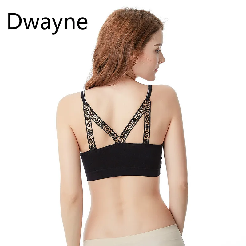 Sexy Women Lace Tanks Bra Floral V Neck Vest Mesh Bra Bralette Bustier Crop Top Tank Tops Fly