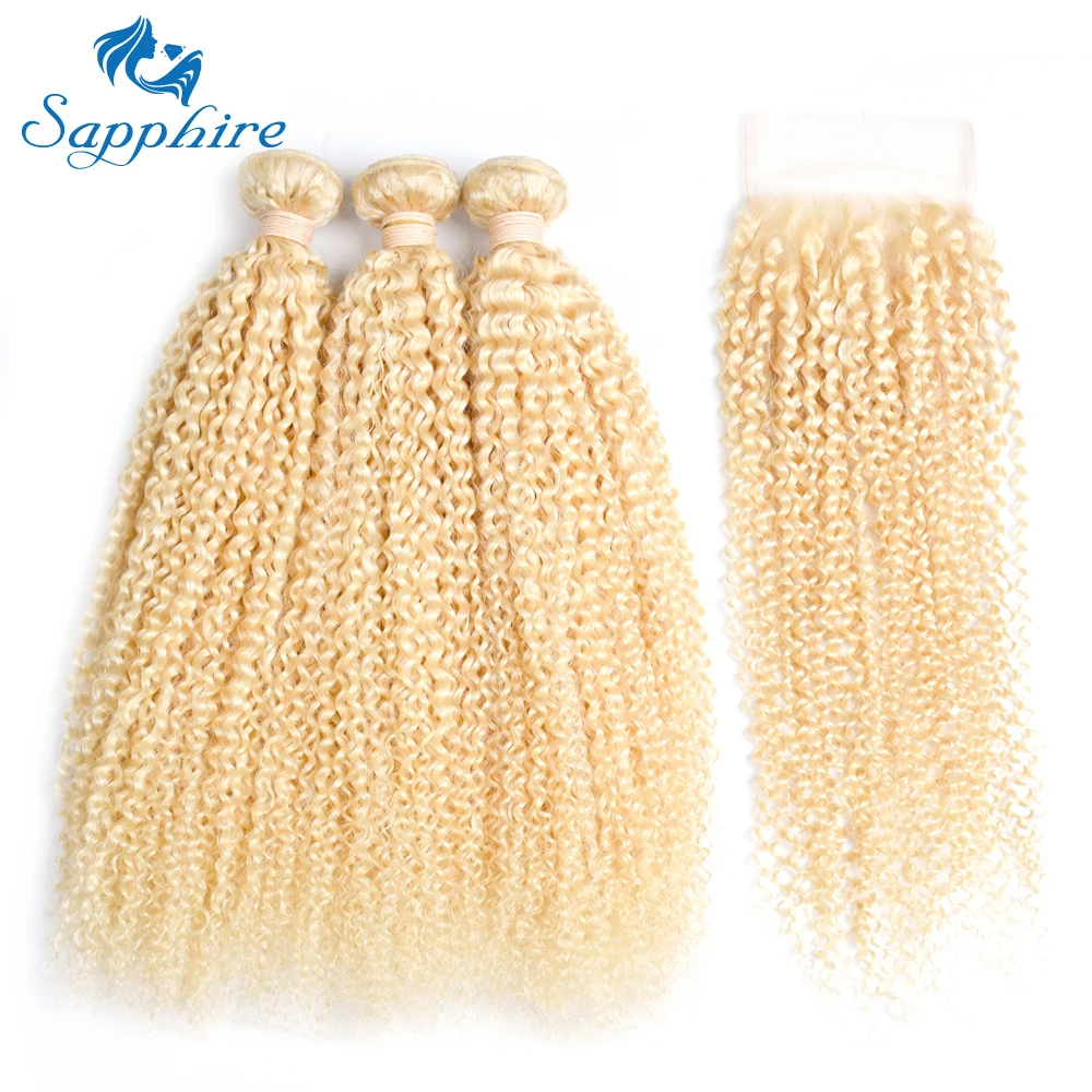 Sapphire Malaysian Curly Hair Weave Bundles 613 Blonde Virgin Hair With Closure For Hair Salon Kinky Curly Human Hair Extensions blonde-hair-bundles-with-closure : image Sapphire Malaysian Curly Hair Weave Bundles 613 Blonde Virgin Hair With Closure For Hair Salon Kinky Curly Human Hair Extensions blonde-hair-bundles-with-closure