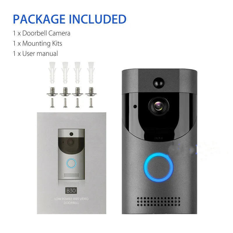 

Wireless WiFi DoorBell Smart Video Phone Door Visual Ring Intercom Secure Camera