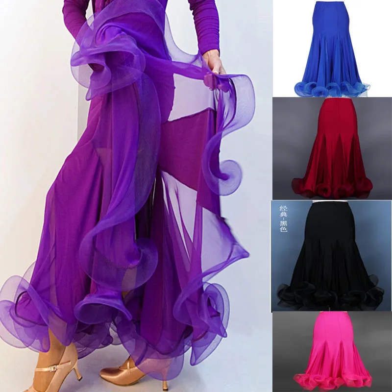

Standard Ballroom Dance Skirt Women's Sweet Pink Waltz Tango Dance Dresses Long Sleeve Dance Competition Costume
