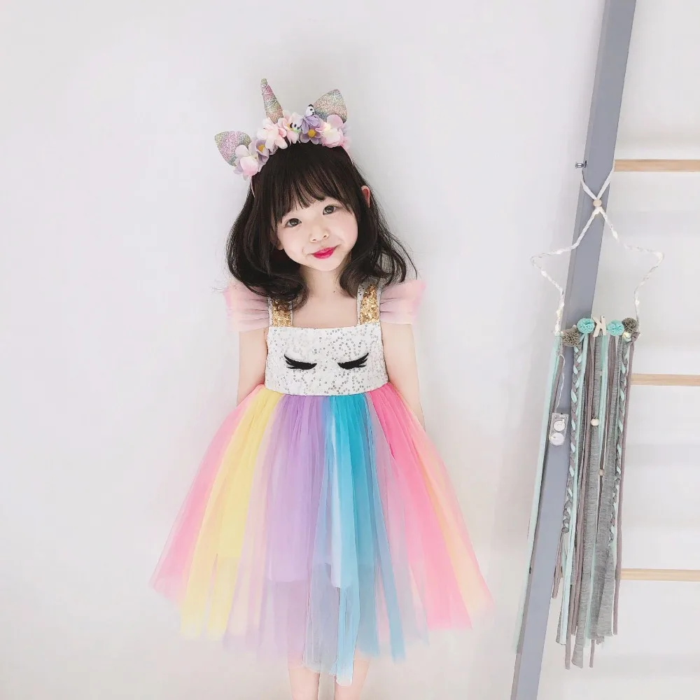 Toddler Girls Dress Teen One-piece Summer Dresses Kids Girl Cute Clothes 3 7 8 years Birthday Princess Party Clothing Costume | Детская