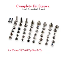 Полный комплект винтов полный набор с 2 нижними винтами для iPhone 4S 5 5S 5c se 6 6plus Мобильные аксессуары Дешевые
