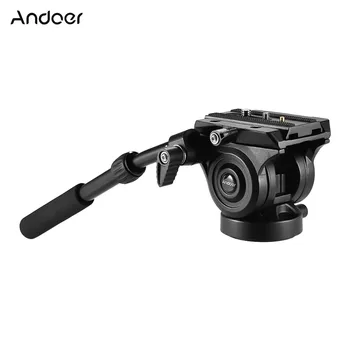

Andoer VH05 Camera Camcorder Tripod Head Fluid Drag Pan/Tilt Head with Quick Release Plate Aluminum Alloy for Canon Nikon